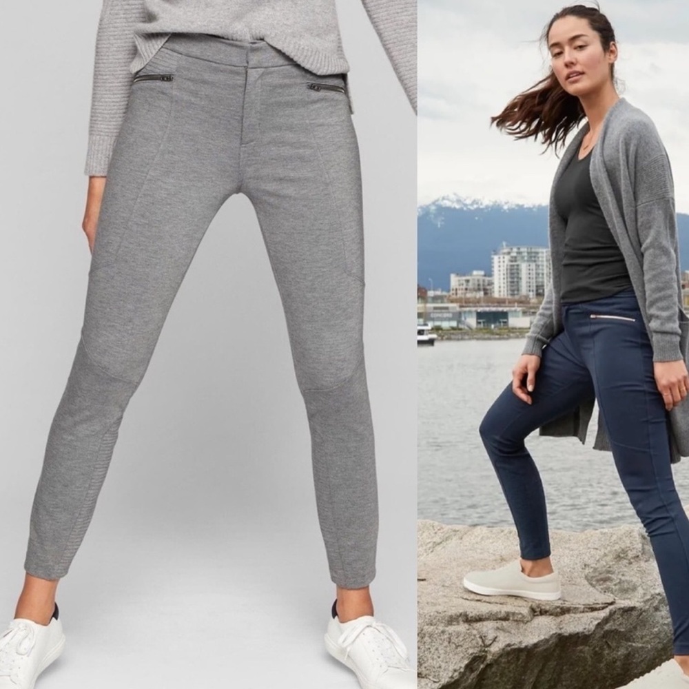 NWT Athleta Ponte Moto 2.0 Travel Pants Leggings Slim Fit Tights Black Pants 2 - Picture 7 of 7